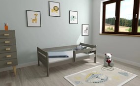 Detská posteľ EDITA z masívu borovice - 200x90 cm - šedá