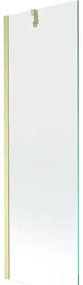 Mexen Next, 1-krídlová vaňová zástena 60 x 150 cm, 6mm číre sklo, zlatá matná, 895-060-000-00-00-55