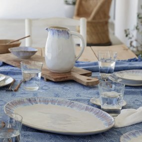 Bielo-modrý kameninový servírovací podnos Costa Nova Brisa, dĺžka 41 cm