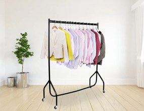 Vešiakový stojan na kolieskach KOJO čierny