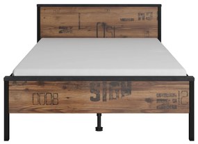 MOLIER posteľ 120x200, čierna/alpský smrek