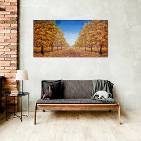 Skleneny obraz Jesenné maľba stromu