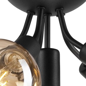 Čierne stropné svietidlo bez tienidla Viggo – LAMKUR