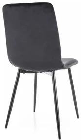 Jedálenská stolička Freville Velvet, čierna