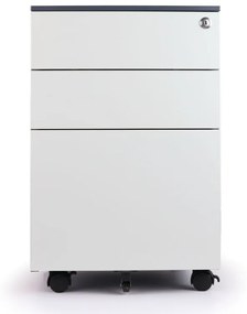 Kancelársky zásuvkový diel METAL, kovový, 3 zásuvky, sivá