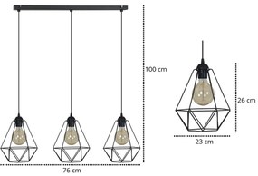 Závesné svietidlo FUSION, 3x drôtené tienidlo (výber z 3 farieb)