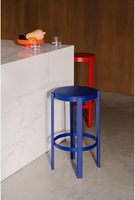 Modrá oceľová barová stolička (výška sedadla 65 cm) Doon – noo.ma