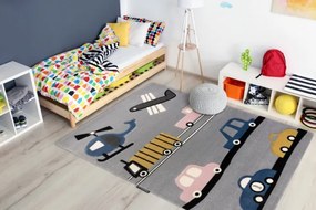 Koberec PETIT TOYS HRAČKY AUTÁ sivý
