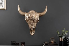 Dekoratívna lebka Matador 56cm zlatá