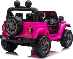 LEAN CARS Batéria pre vozidlá Jeep Rubicon 4x4 DK-JWR556 4x200W 24V ružová