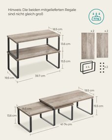 Set 4 kuchynských políc KCS022X02