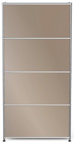 Vysoký kovový regál »CN3« so 4 priehradkami, hnedosivý