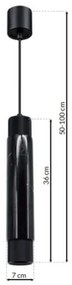 Luster na lanku MARBLE 1xGU10/8W/230V čierna