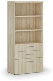 Kancelárska skriňa s kombinovanými zásuvkami PRIMO WOOD, 1781 x 800 x 420 mm, dub prírodný