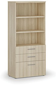 Kancelárska skriňa s kombinovanými zásuvkami PRIMO WOOD, 1781 x 800 x 420 mm, dub prírodný