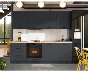 Kuchynská linka ELISE 240 cm v grafitovom prevedení