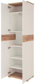 Biela prírodná šatníková skriňa v dekore duba 59x199 cm Topix – Germania