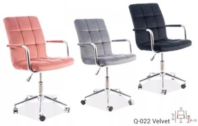 Ružová kancelárska stolička Q-022 VELVET