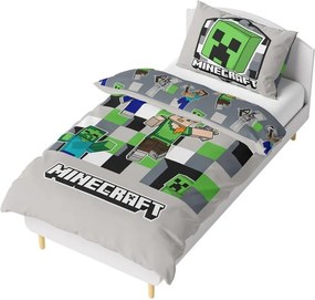 Obojstranné bavlnené posteľné obliečky Minecraft World - 100% bavlna - 70 x 90 cm + 140 x 200 cm