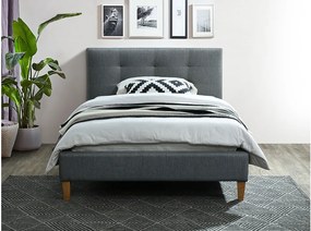 Sivá čalúnená postel TEXAS 120 x 200 cm