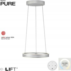 Paul Neuhaus Pure E-Loop Led závesné svietidlo 2700-5000K e-LIFT hliník