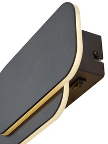 Moderné nástenné svietidlo čierne vrátane LED s 3-stupňovým stmievaním - Dias