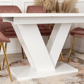 JAKS Jedálenský stôl Clark 120 cm biely gloss glamour