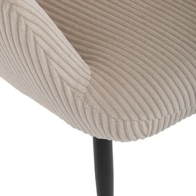 Relaxačné kreslo ušiak s taburetom ROYAL — kov, menčester, béžová