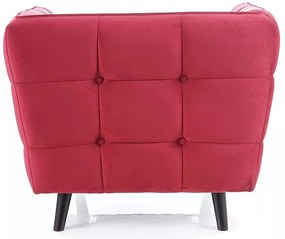 Sametové křeslo Castello bordó/wenge