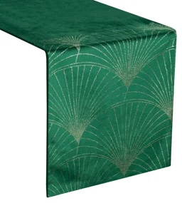 Dekorstudio Elegantný zamatový behúň na stôl BLINK 14 zelený Rozmer behúňa (šírka x dĺžka): 35x220cm