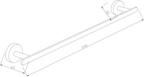 Mexen príslušenstvo, LOFT kúpeľkový držiak na uteráky, chróm, 7012624-00