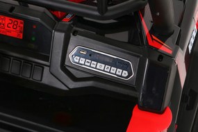 Ramiz Buggy UTV Off-roader pre deti Červená + diaľkové ovládanie + nosič batožiny + pomalý štart + EVA + MP3 LED