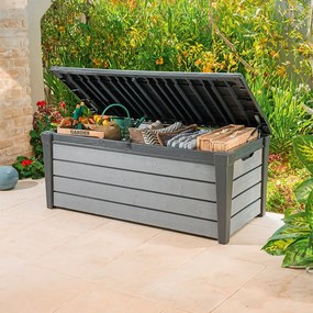 Záhradný plastový úložný box Brushwood Storage 455 l, sivý