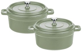 GSW Súprava liatinových mini servírovacích hrncov, 2-dielna (zelená)  (100354492)