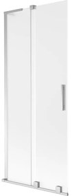 Mexen Velar L, 2-krídlová posuvná vaňová zástena 85 x 150 cm, 8mm sklo námraza, chrómová, 896-085-003-31-01