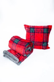 Deka FLANEL s baránkom 150x200 cm - červená/šedá