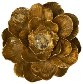 Zlatý svietnik na čajovú sviečku v tvare kvetu Flower Gold - 19*19*10 cm