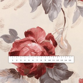 Biante Zamatový štvorcový obrus Tamara TMR-017 Červené pivonky na pieskovom 100x100 cm