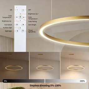 Brilagi - stmievateľný LED luster na lanku PORTOFINO LED/60W/230V, priemer 80 cm, zlatý +DO
