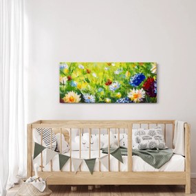 Obraz rozkvitnutej lúky, olejomaľba (120x50 cm)