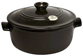 Čierny keramický hrniec s pokrievkou Emile Henry, ⌀ 27 cm
