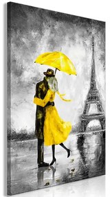 Artgeist Obraz - Paris Fog (1 Part) Vertical Yellow Veľkosť: 60x90, Verzia: Premium Print