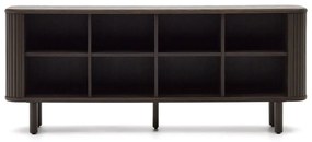 Tmavohnedá nízka komoda v dekore jaseňa s posuvnými dverami 180x75 cm Mailen – Kave Home