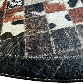 Okrúhly koberec Porte 2054 BLACK – čierno-béžový dizajn Rozmer: 80 cm