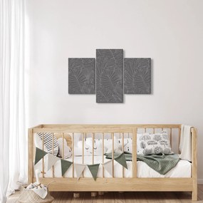 Obraz - Šedé palmové listy (90x60 cm)
