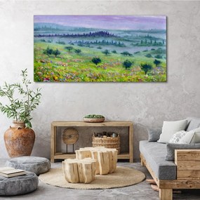 Obraz na plátne Maľovanie stromy krajina