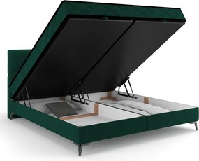 Posteľ Parana 160x200 cm, fľaškovo zelená zamatová látka