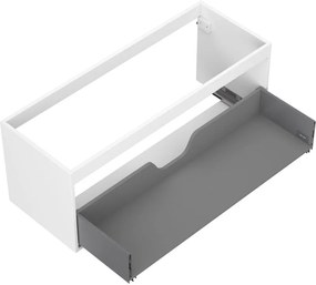 Mexen Box-A, závesná skrinka 120 cm, 1 zásuvka, biela matná, 91AX0-1200-470-1-01