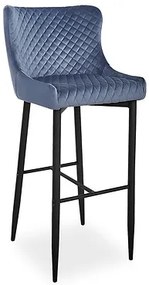 Barová stolička: COLIN B VELVET H-1 - kov/ tkanina sivá (Bluvel 14)