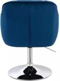 LuxuryForm DESIGN Stolička AVOLA VELUR na striebornom tanieri - modrá